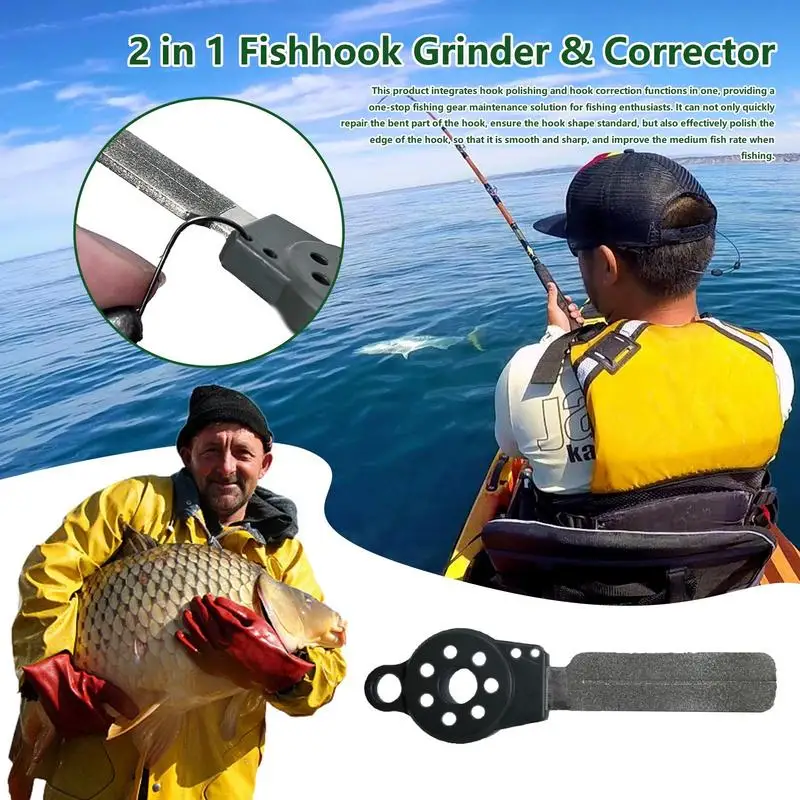 Fish Hook Grinder Fishing Corrector Accessory Precision Grinding Tool Fishhook Grinder & Corrector Fishing Supplies Practical