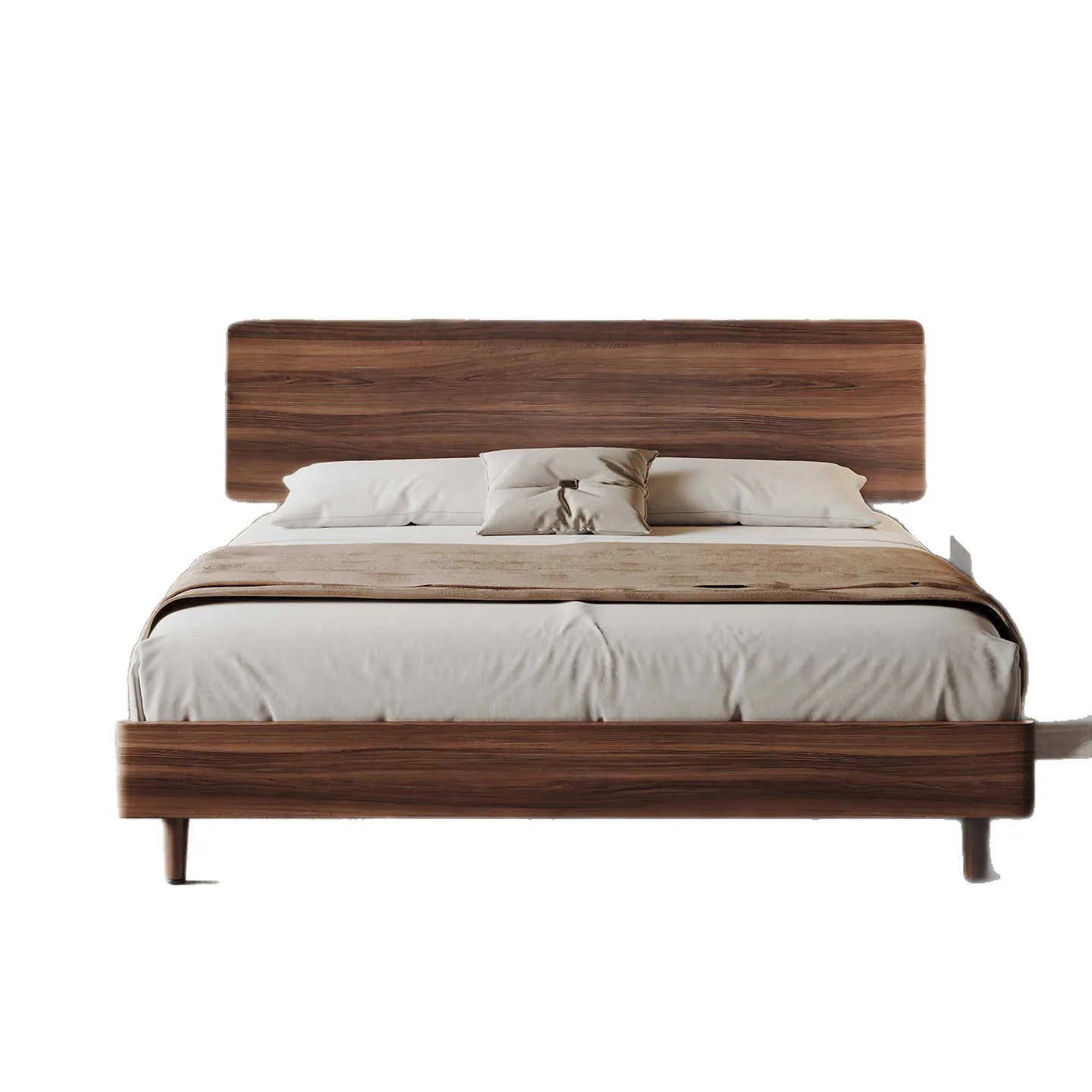 

North America, black walnut, solid wood bed, household, master bedroom, double size, simple, storage