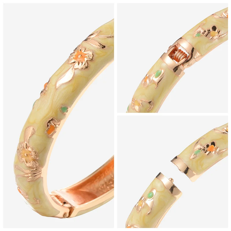 Enamel Bracelet For Women Cloisonne Bangles On Hand Floral Women\'s Hand Bracelets African Jewelry Dubai India Mother\'s Day Gifts