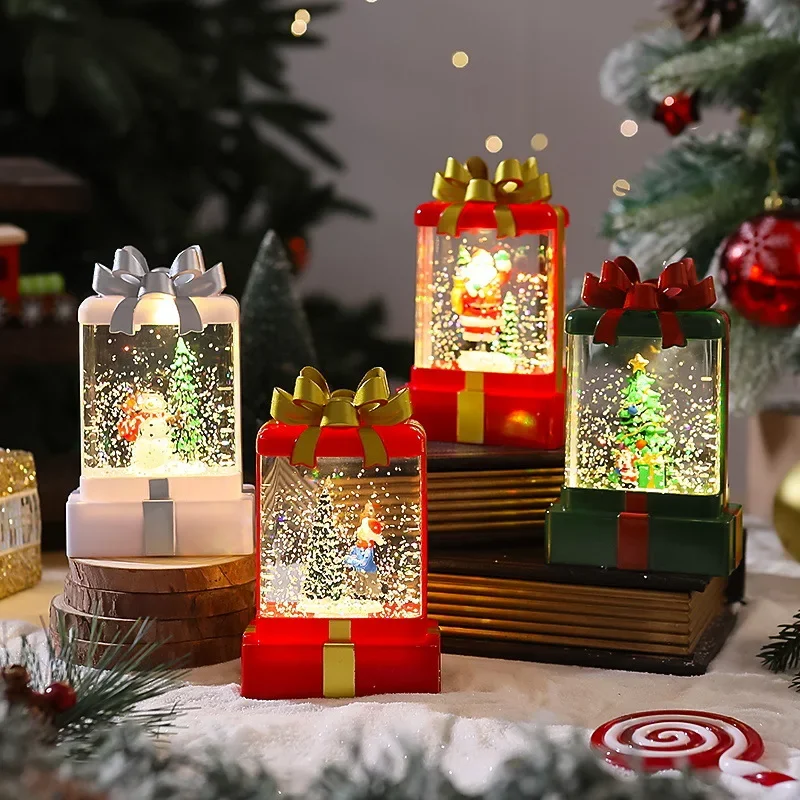 

Christmas Decorations Glowing Crystal Lamp Ornaments New Santa Claus Night Light Christmas Gift Pack Small Wind Lamp