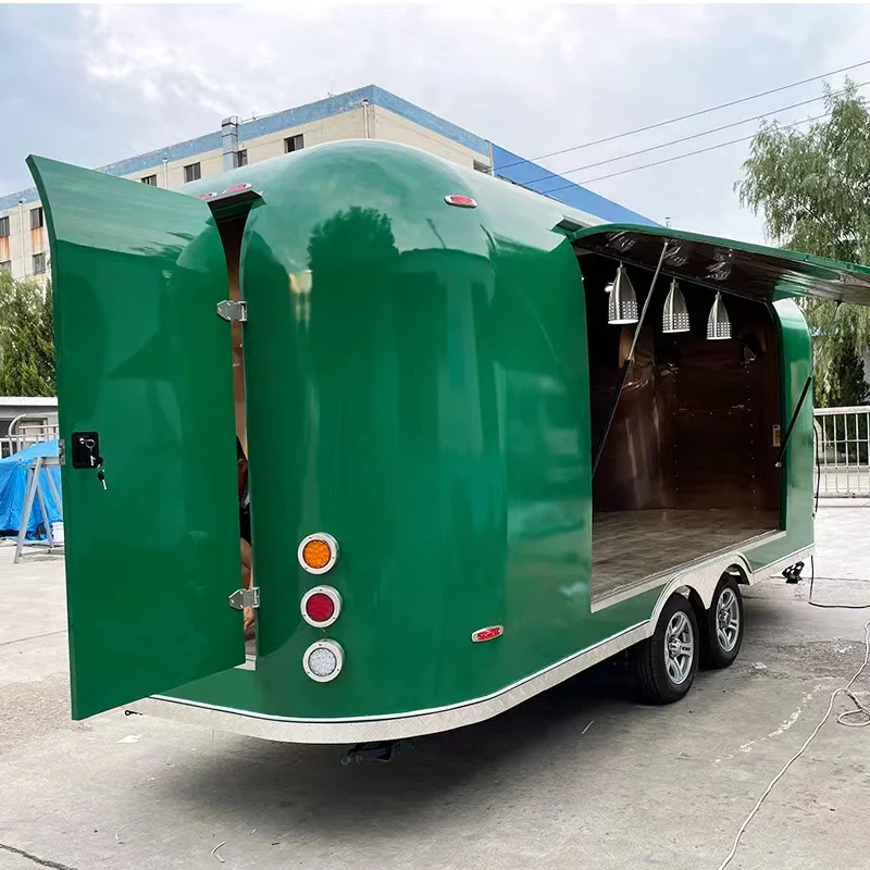 

Customized Custom Store Mobile Kitchen Fast Food Truck Trailers Fully Equipped Coffee Ice Cream Food Cart With Wheels For Sale