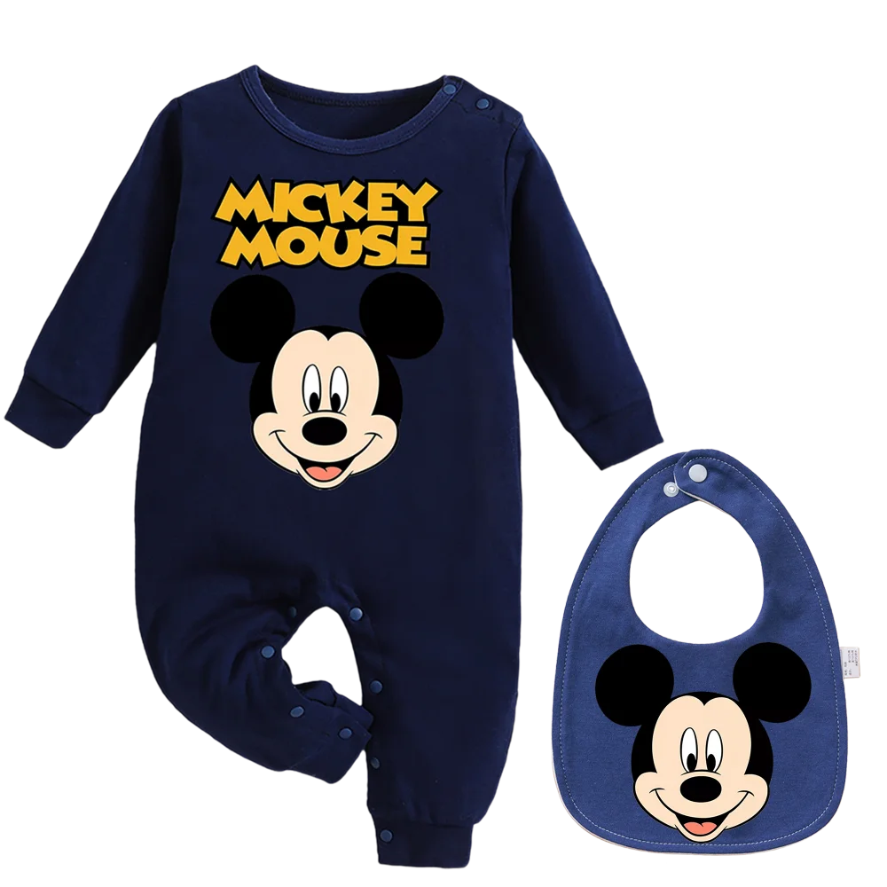 

2 baby bibs burping clothes cartoon newborn saliva towels girl and boy crawling suits large PP clothing for newborns children