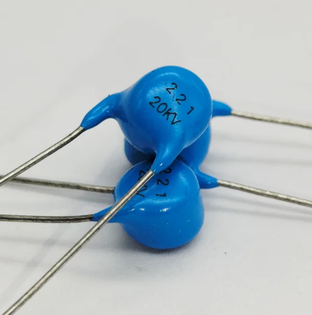 10PCS High frequency blue ceramic chip capacitor 20KV 221K 220pF high-voltage power supply ceramic dielectric capacitor