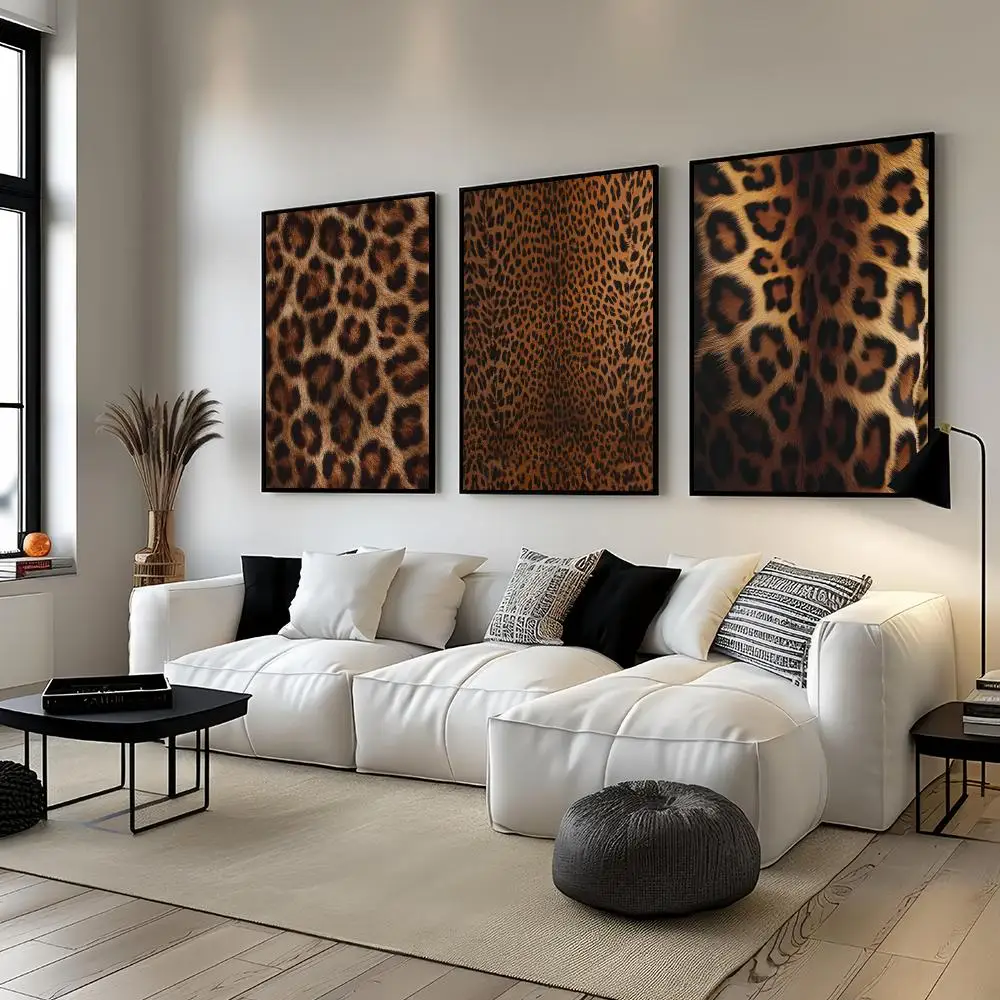 Cheetah Fur Texture Art Animal Poster Living Room Bedroom Bar Cafes Wall Home Decoration Gifts