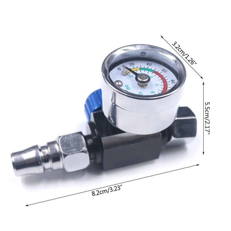 Air Pressure Regulator 1/4” Spray Paint Guns Pressure Regulator Pressure Easy to Install and Maintain Pneumatic Tools KXRE