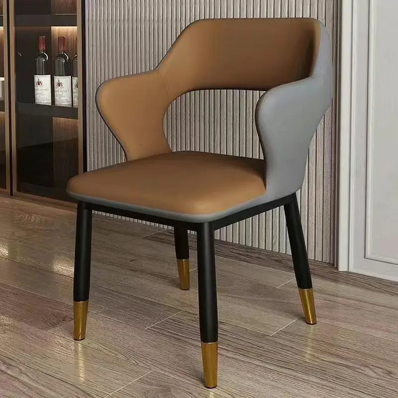 

Italian Light Luxury Dining Chair Bedroom Simple Backrest Chair Tech Cloth Makeup Stool Dining stool Household Negotiation Chair