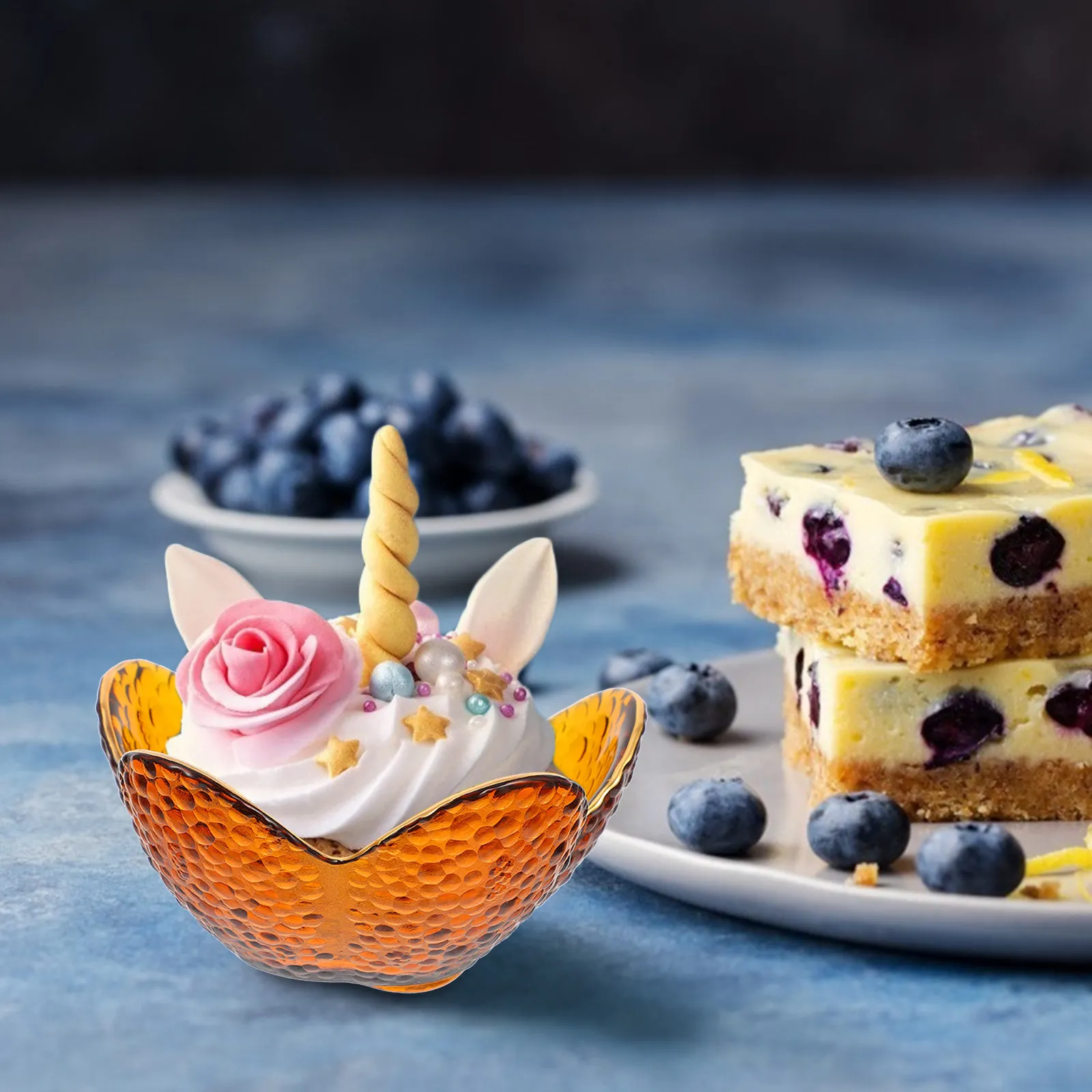 

1Pcs Gold Rimmed Lotus Glass Fruit Bowl Elegant Tempered Glass Dessert Container for Salad Snacks Cookies Tea Cakes Home