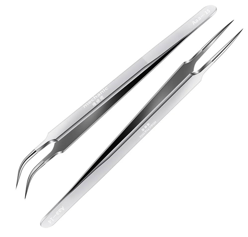 Precision Stainless Steel Tweezers, Elbow Pointed Tweezers, Precision Positioning Clamping Repar Tool, MECHANIC Aa-14 Aa-15