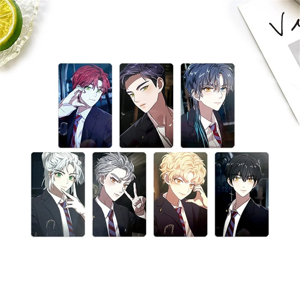 Kpopボーイグループ漫画ロモカード、かわいいHD印刷フォトカード、jungwon、sunghoon、heeseungファンギフトコレクション、セットあたり7個