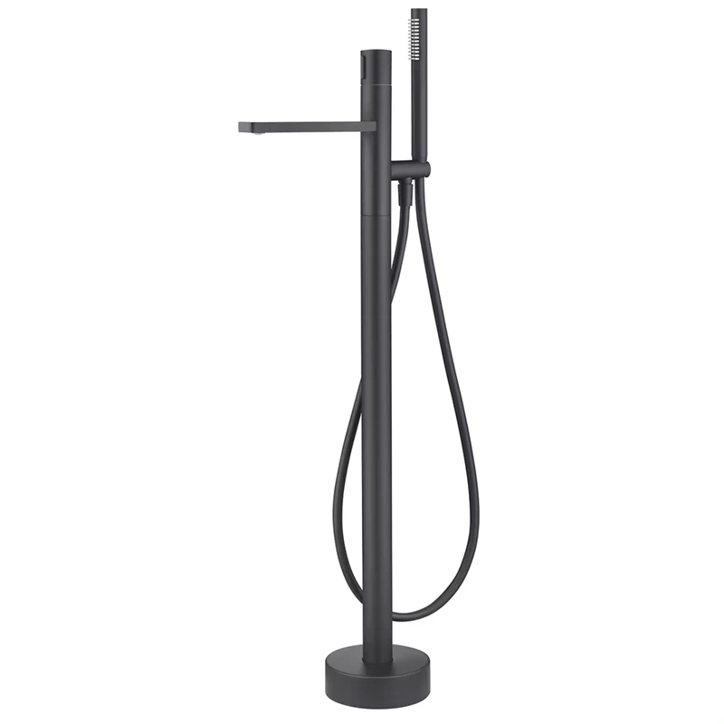 

Black Color Hotel Bathroom Shower Bath Tap Free Standing Floor Mount Tub Filler Bathtub Faucet