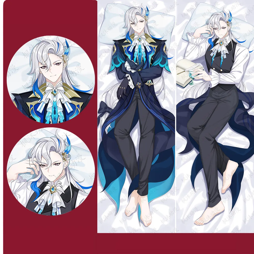 

Genshin Impact Neuvillette Cosplay Dakimakura Anime Neuvillette Pillow Case Hugging Body Pillow Cover Bed Accessories