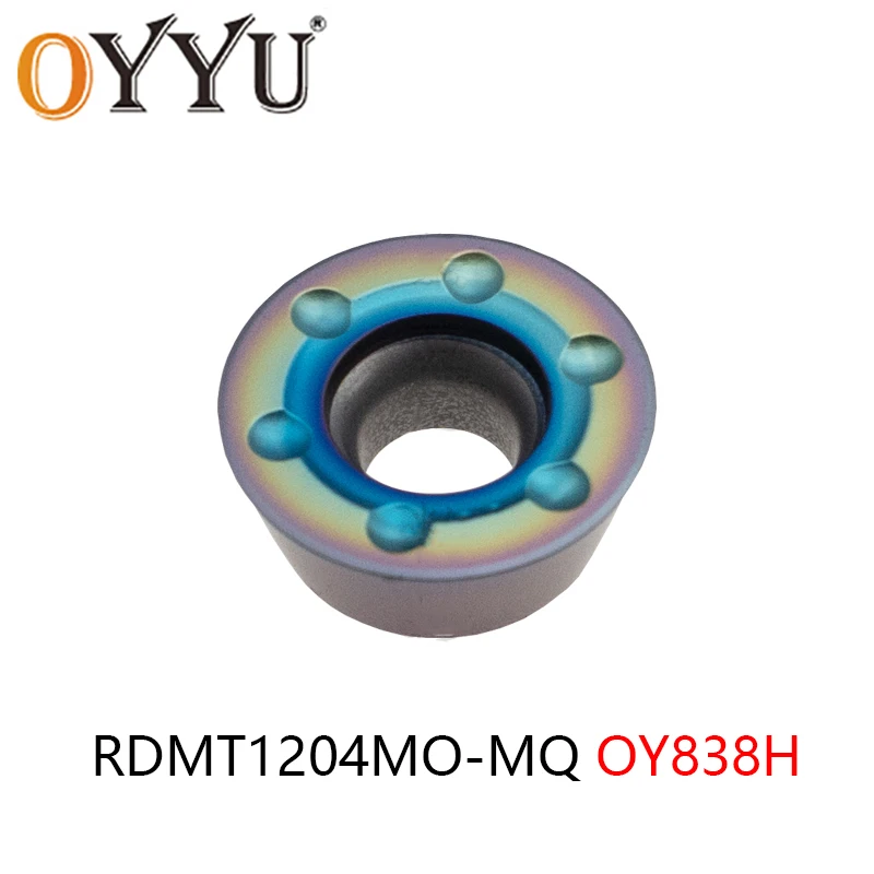 OYYU High Hardness Carbide Inserts RDMT 1204MO RDMT1204MO-MQ MQ OY838H Color Coating Milling Cutter Tool For Stainless Steel