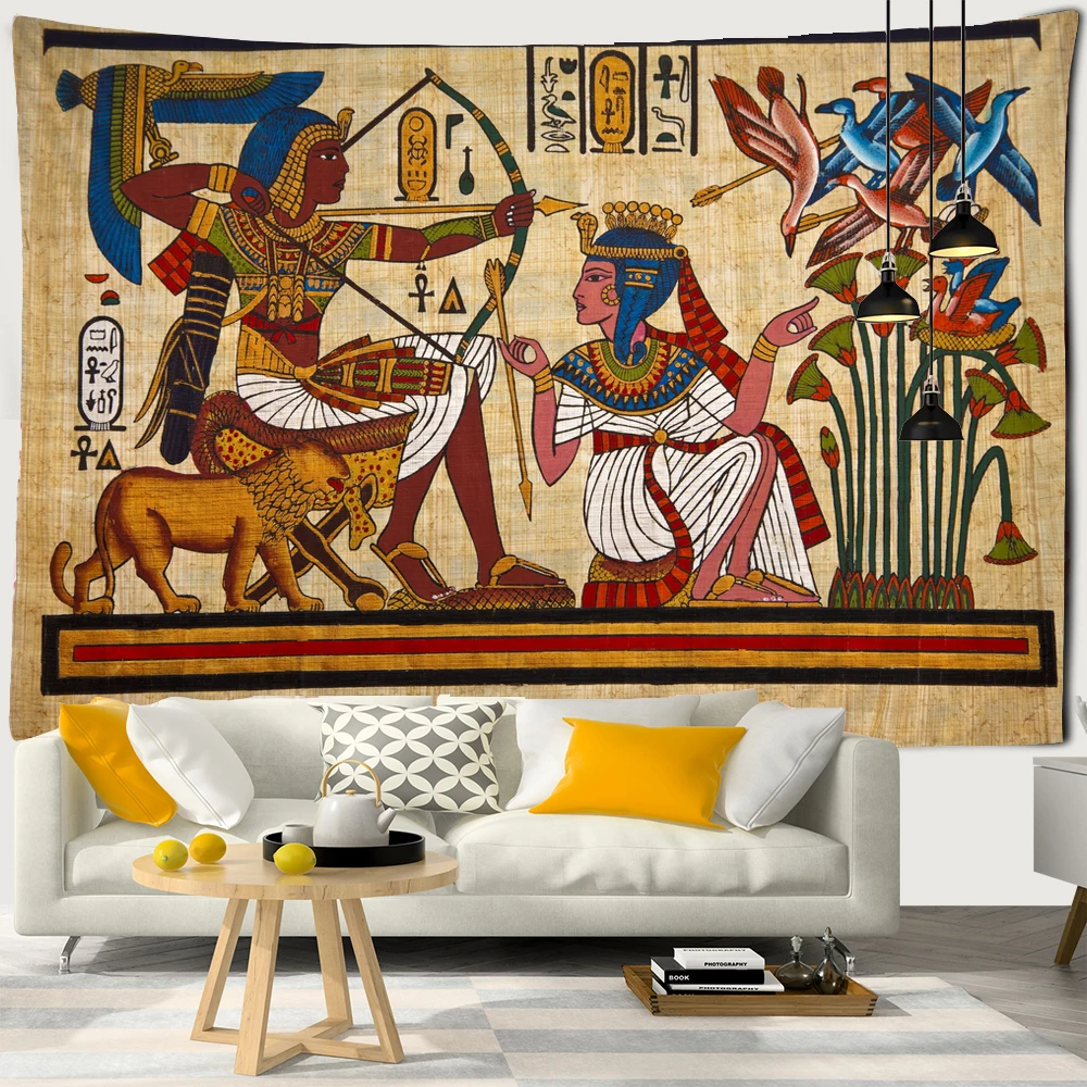 Indian Pharaoh of Egypt Tapestry Wall Hanging Sandy Beach Throw Rug Blanket Camping Tent Travel Mattress Sleeping Pad Tapestries