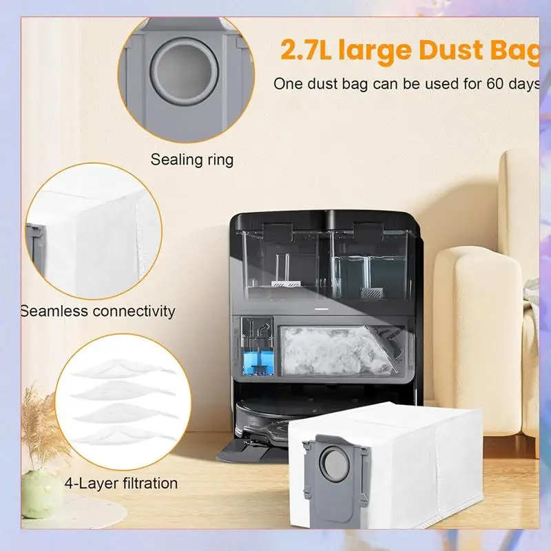 

Replacement Accessories For Roborock Saros 10R Robot Vacuum Cleaner Main Brush Side Brush Hepa Filter Dust Bag-[A04I]