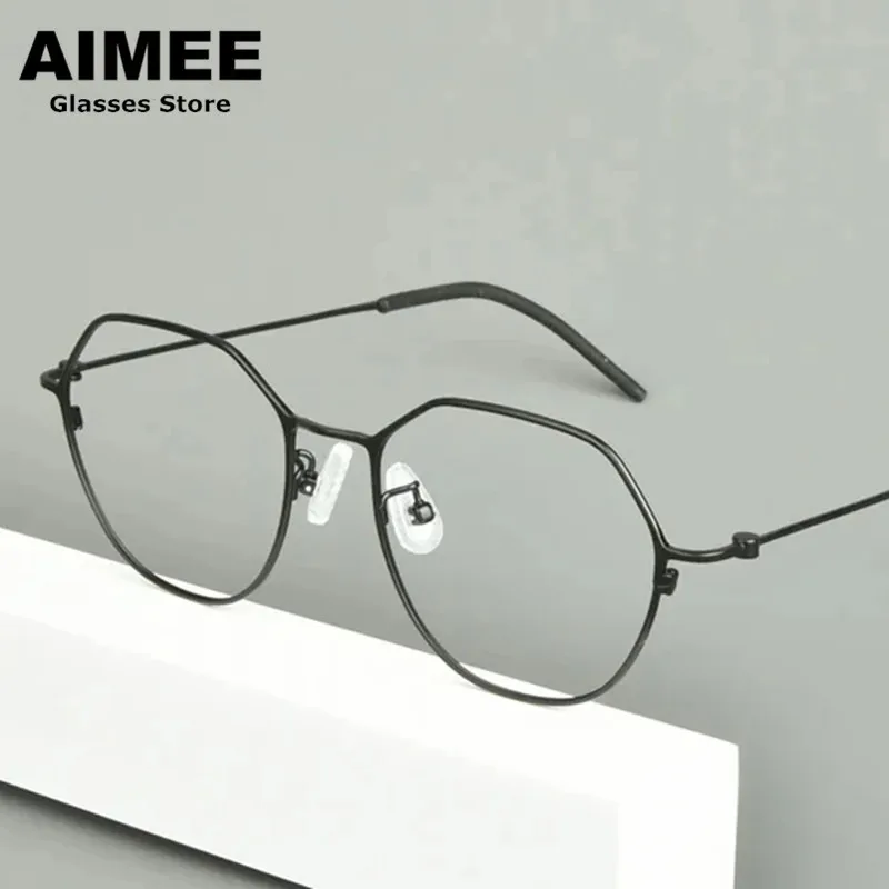 

Fashion Polygon Round Glasses Frame Japanese Handmade Men Women Ultralight Prescription Eyeglasses Optical Blue Light Spectacles