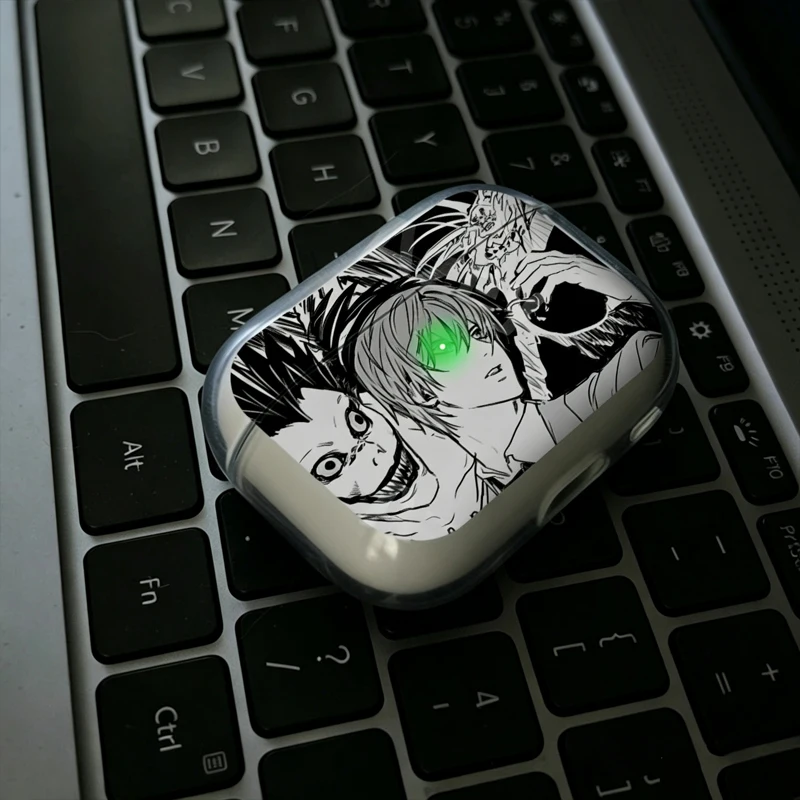 Cartoon Death Note Earphone Case for Apple Airpods 4 1 2 3 Pro Yagami Light Lawliet Ryuk Protective Cases Anime AirPods Case view 3