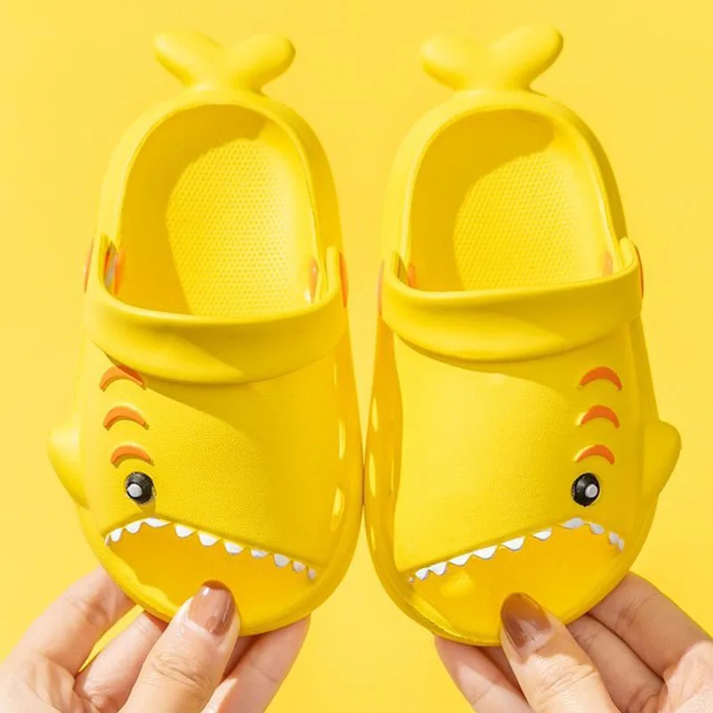 Children Sandals Kids Cartoon Shark Summer Toddler Boys Girls Soft Sole Baby Shoes Anti-Slip Slippers