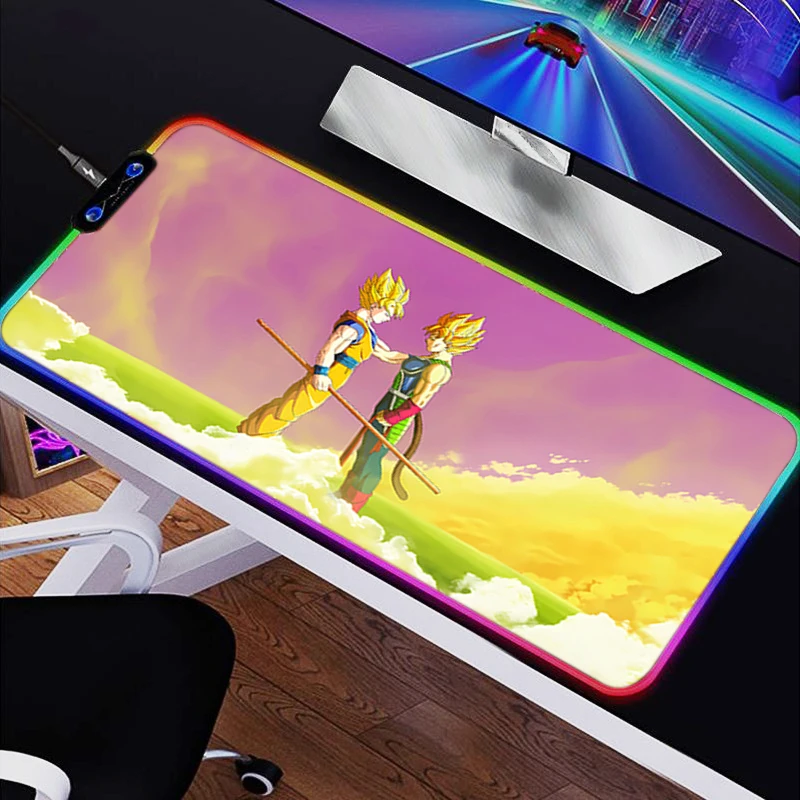 

LED RGB Mouse Pad Rubber HD Mousepad Pattern Game Pad PC Accessories Desk Mat Dragon Ball Non Slip Table Mat Office Keyboard Pad