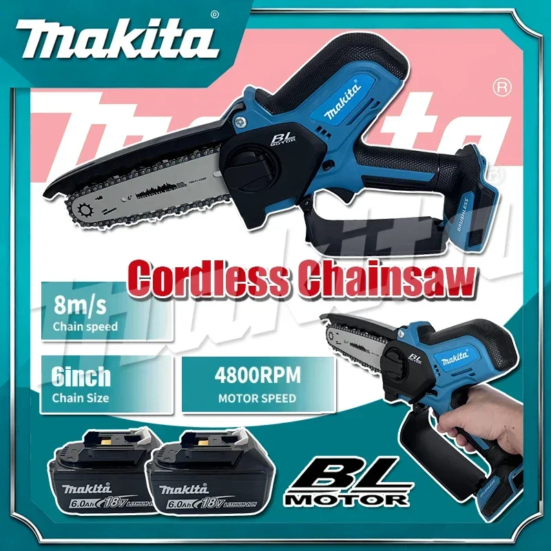 

Makita 18V Cordless Chainsaw for Woodworking with Small Handheld Electric 6-inch Logging Sawzall Mini Portable Chainsaw