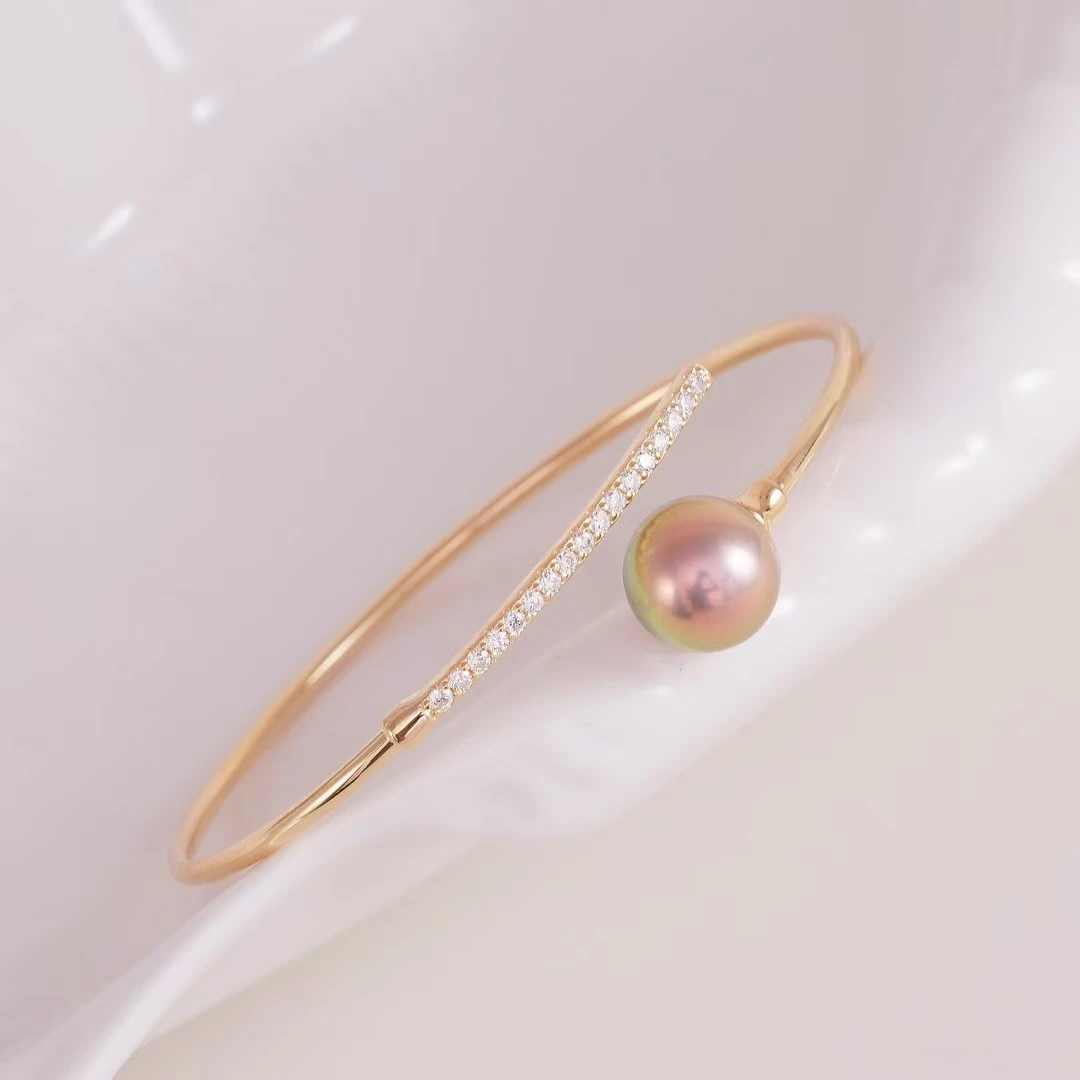 925 Sterling Silver Bracelet Mountings ADJUSTABLE Bangle Findings Jewelry Parts Fittings Accessories for 10-12mm Pearls 3pcs/lot
