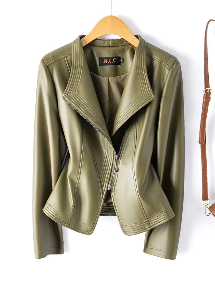   Ning 本革ジャケット レディース ショートスリムフィット 2025 春秋新作 小さいサイズ シープスキンジャケットコート トレンド