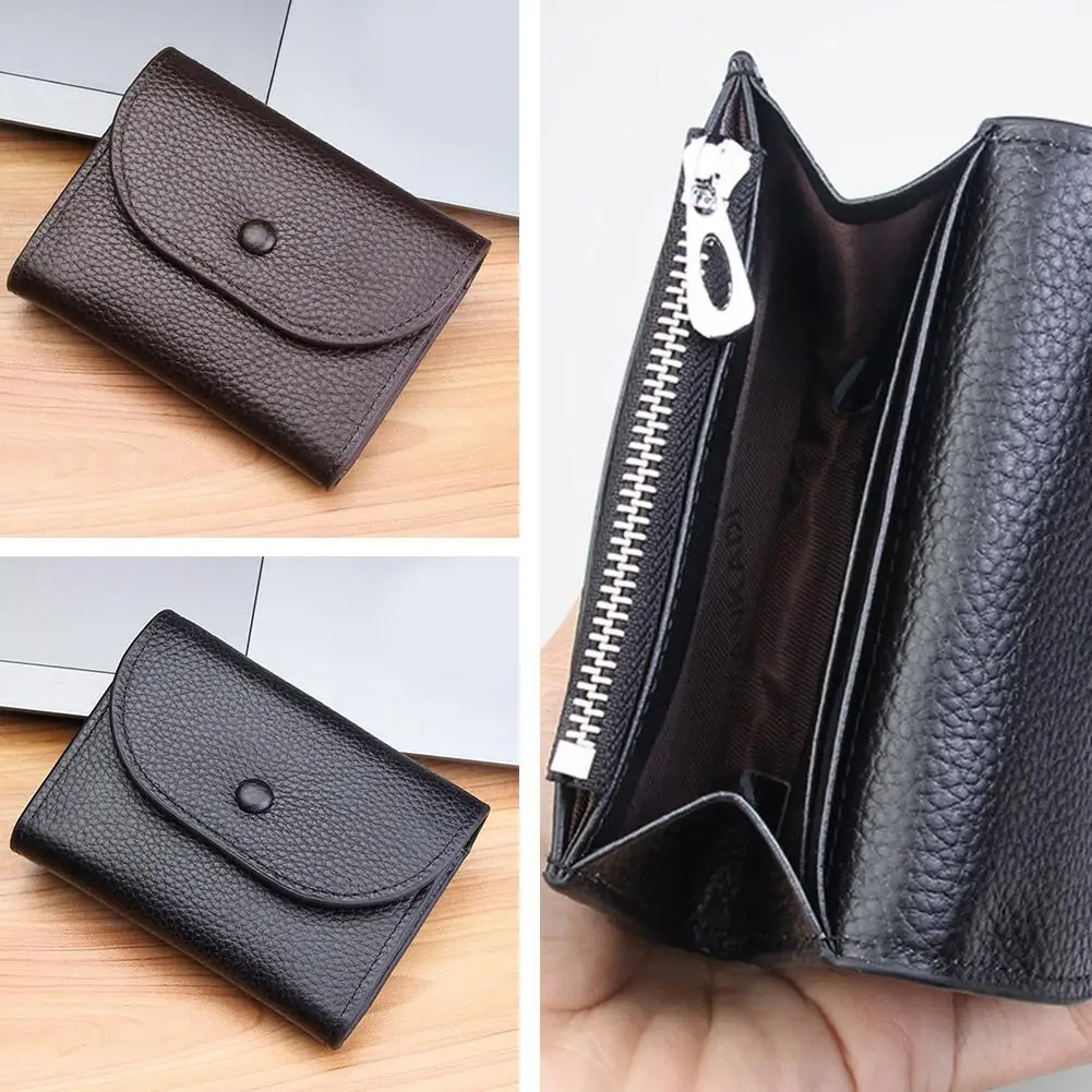 Neue Ultra-Dünne Schlanke Geldbörse für Herren & Damen, Minimalistischer Mini-Kurz-Kartenhalter aus PU mit Münzfach für den Täglichen Arbeitsweg