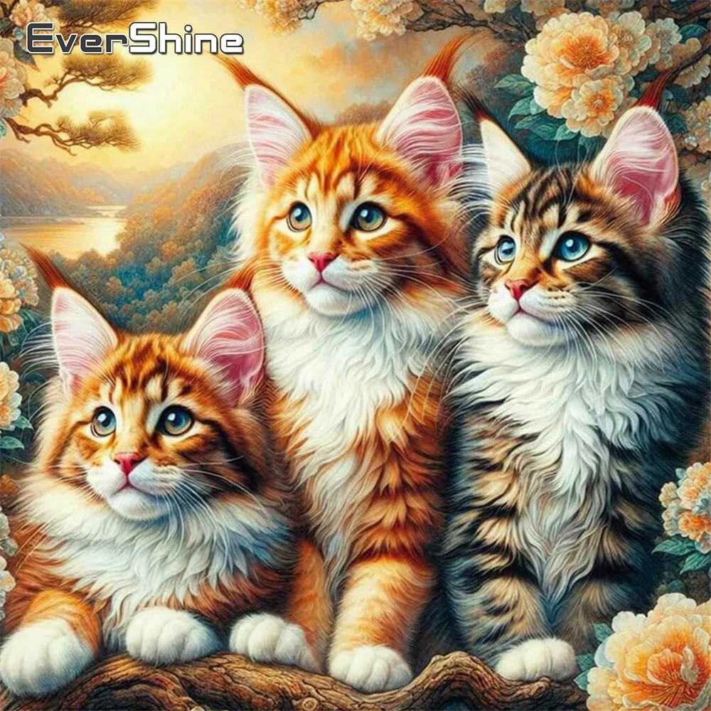 Evershine Diamant Mosaik Katzen Bild Von Strass Malerei Tiere Voller Bohrer Stickerei Blume Neue Ankunft Wohnkultur