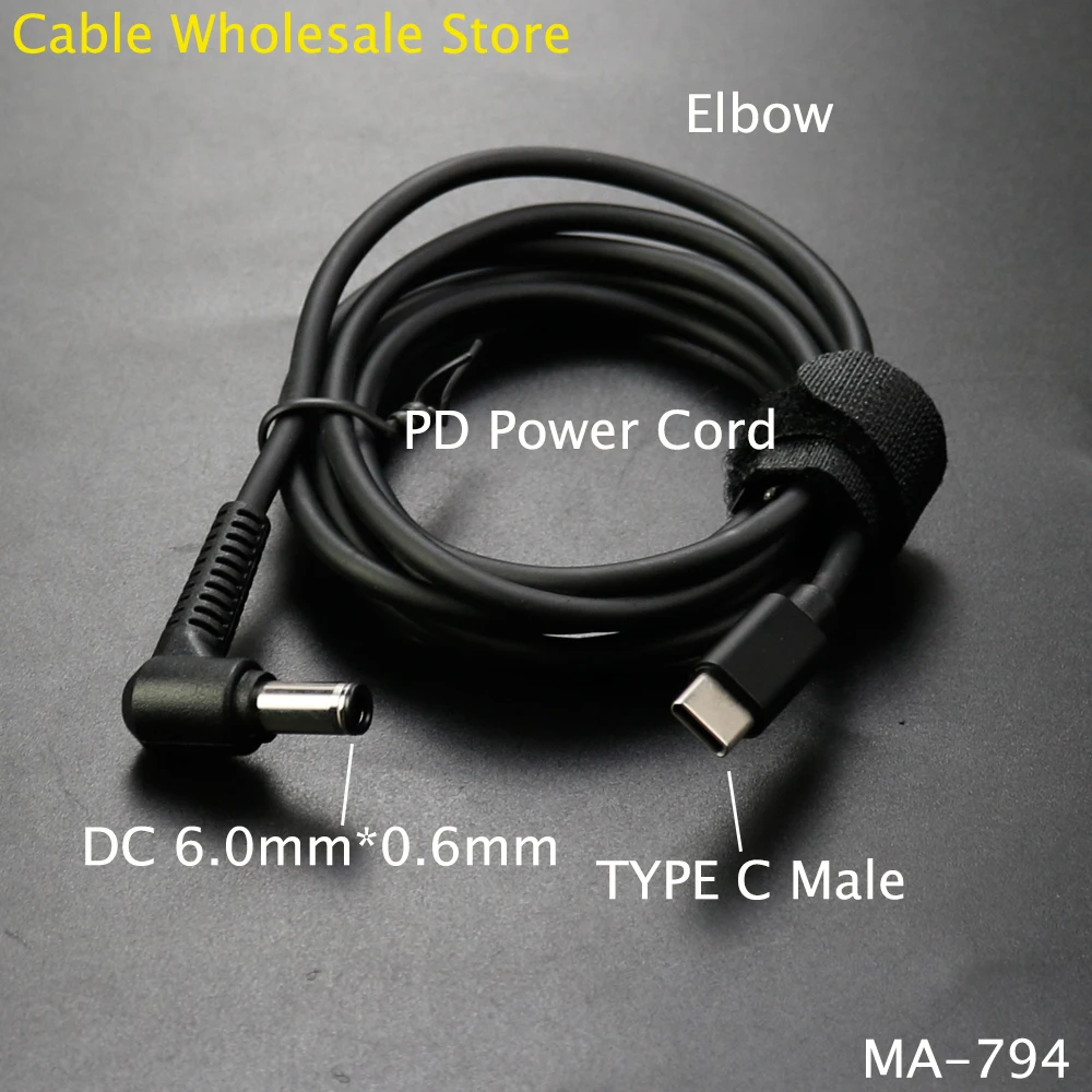 

1Pcs USB C-Type Male To DC 6.0mm*0.6mm Laptop Adapter Charging Cable USB C-Type PD Power Cord Adapter Plug Converter