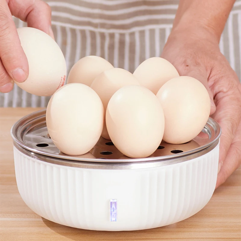 Mini cuiseur à œufs électrique 3 en 1, minuteur Y-ZDQ2 en acier inoxydable, autocuiseur à vapeur pour petit déjeuner