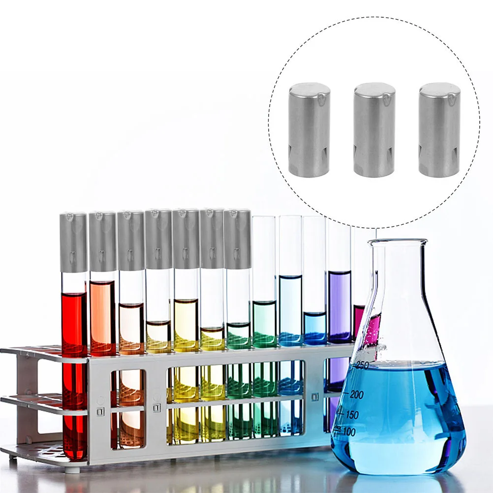 

4pcs Tube Labs Tube Cover Steel Cap Stainless Metal Lab Cover Tubes Experiment Caps For Science Practical Storage