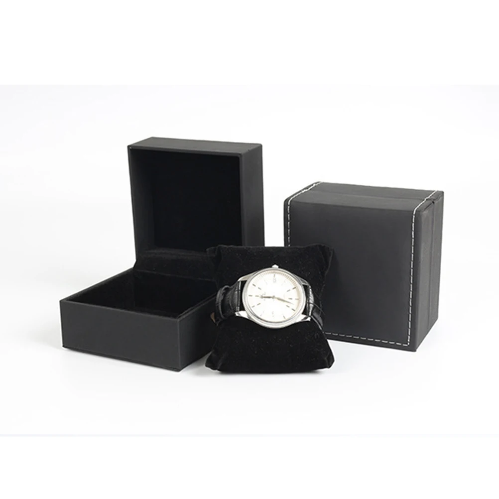 

PU Watch Box Professional Watch Display Box Jewelry Storage Organizer for Wrist Watches Clock (Size S, Black)