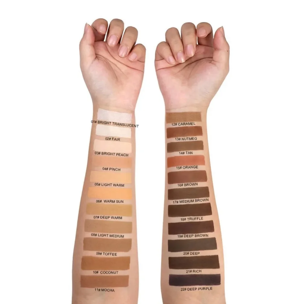 プライベートラベル 22 色防水防汗コンシーラープレストパウダーオイルコントロールスムージングナチュラルカバレッジカスタムロゴメイクアップ