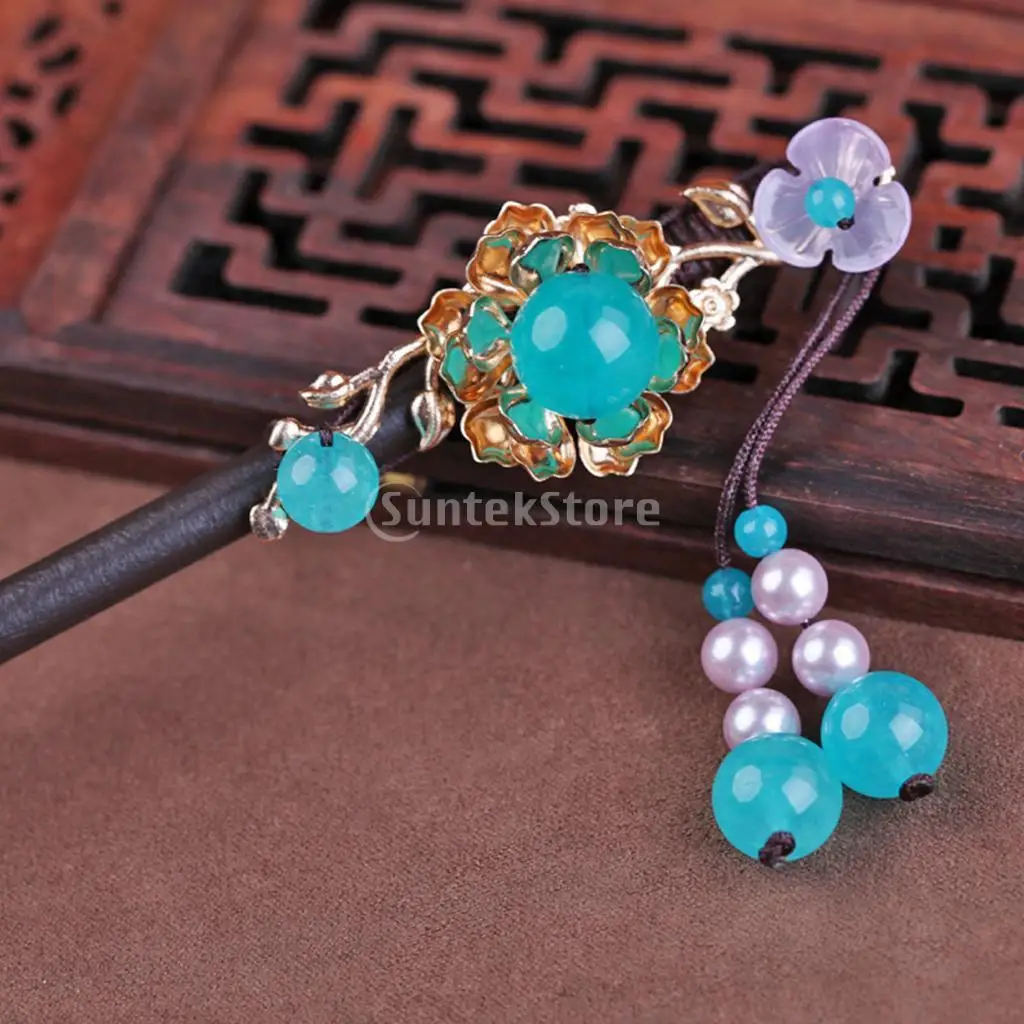 

Chinese Style Hair Pins Natural Elegant Flower Hair Styling Tool