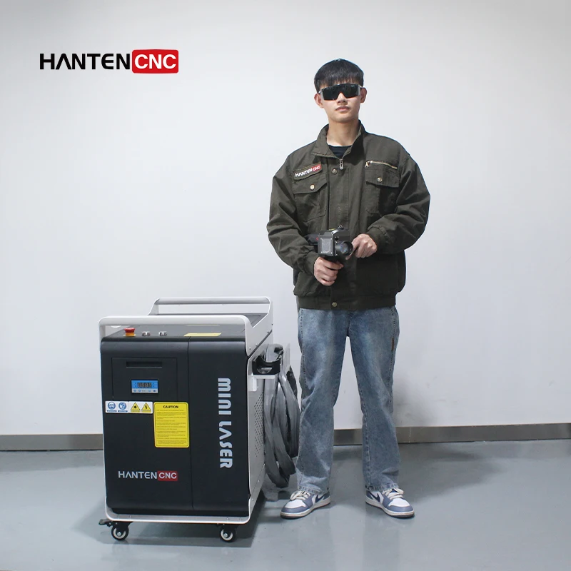 

China Brand HANTENCNC Pulse 500W Laser Cleaning Machine with Retractable Screen Water Cooled