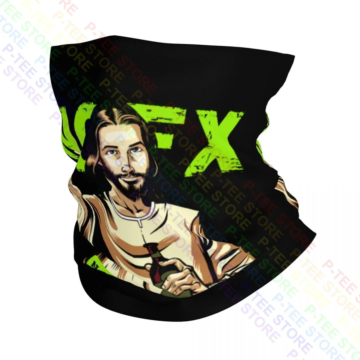 Nofx Music Jesus Never Trust A Hippie Neck Gaiter Bandana Scarf Face Mask Ski Printing Cover Bandana