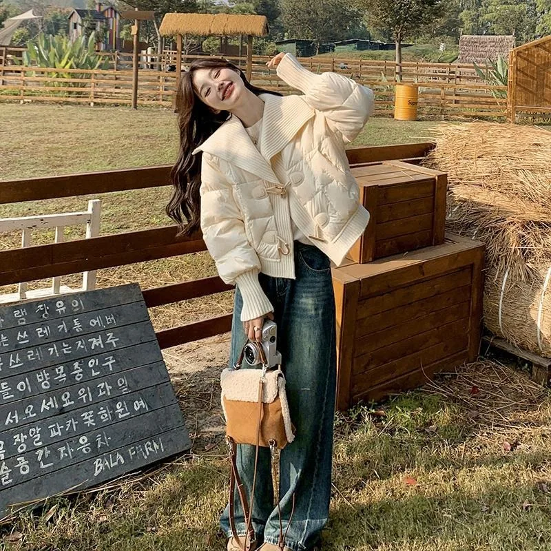 Down jacket women's short winter new small super good-looking fried street white duck down jacket winter clothes women