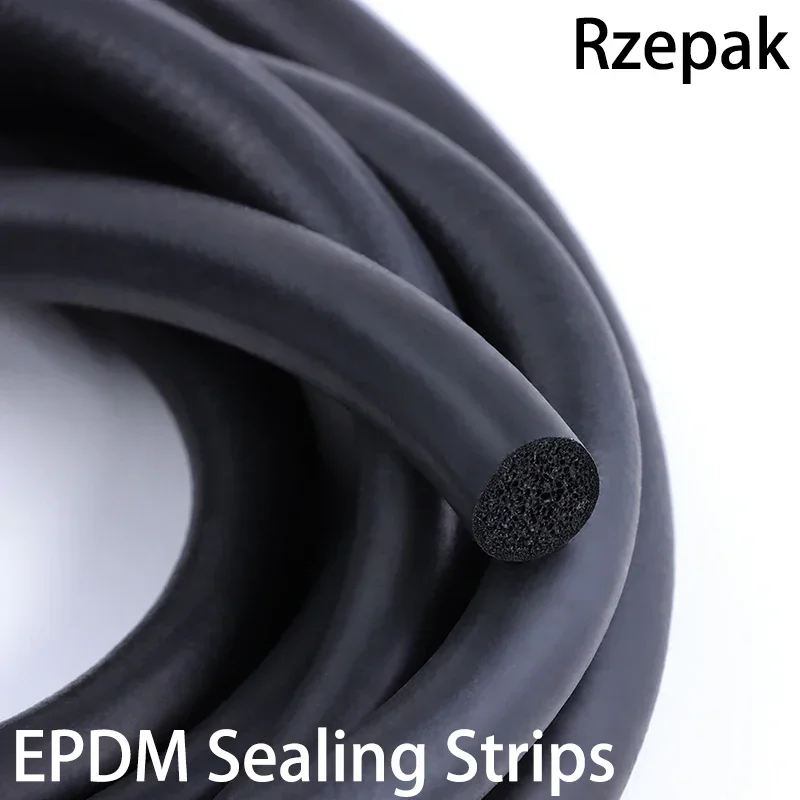 

1~5m EPDM Sealling Strip 2/3/4/5/6/7/8/9/10/12/14/16/18/20mm Sound Proofing Dustproof Foamed Rubber O Type Round Seal Strips