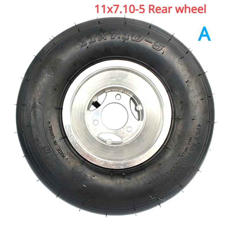 GO KART Wiel Voor 10X4.50-5 Band Achter 11X7.10-5 Tubeless Band met Aluminium Velg Hub voor KARTING ATV UTV Buggy