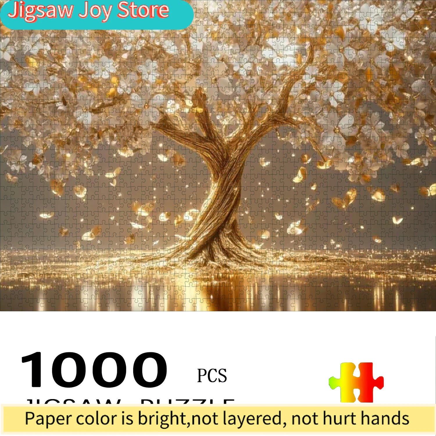 Glowing Tree of Life Puzzle Suitable for & Families - Large-Scale Challenging DIY Project with Multicolor Pieces, Party Game