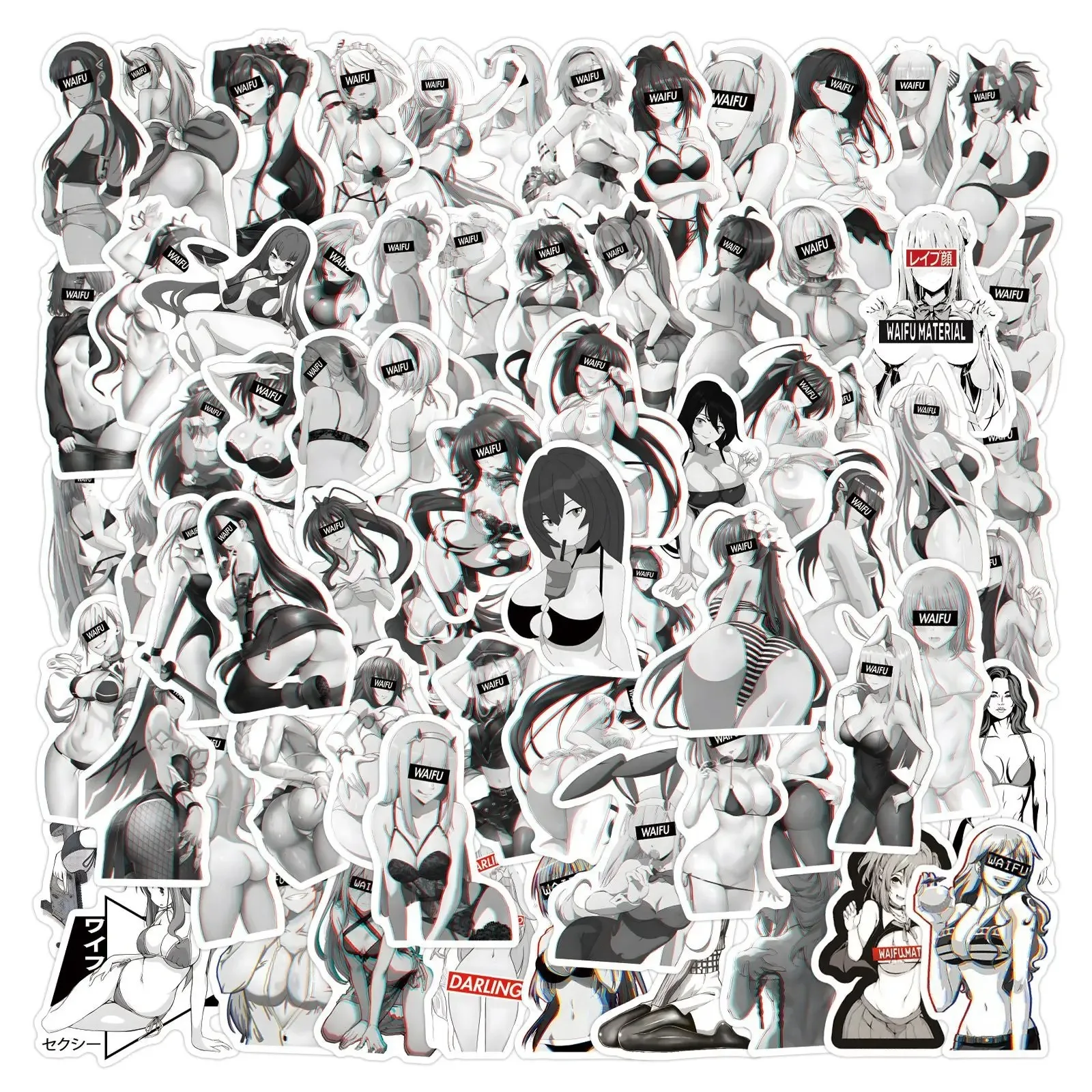 10/30/50/110PCS Sexy Hentai Waifu Cartoon Aufkleber Erwachsene Anime Aufkleber Auto Motorrad Gepäck Laptop wasserdicht Kawaii Aufkleber