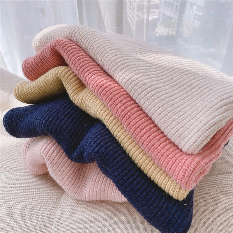 Solid Color Baby Girls Soft Wool Knitted Sweater for Children\'s Tops Clothes Spring Autumn Kids Cashmere Pullover Sweaters
