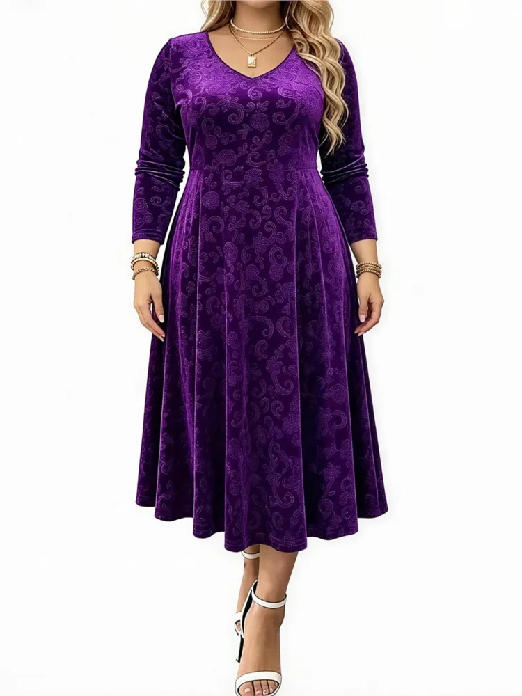 L-4XL Plus Size Women Clothes Dresses Autumn Spring Robes Long Sleeve Street Style Casual 3XL Big Size Midi Dress Oversized