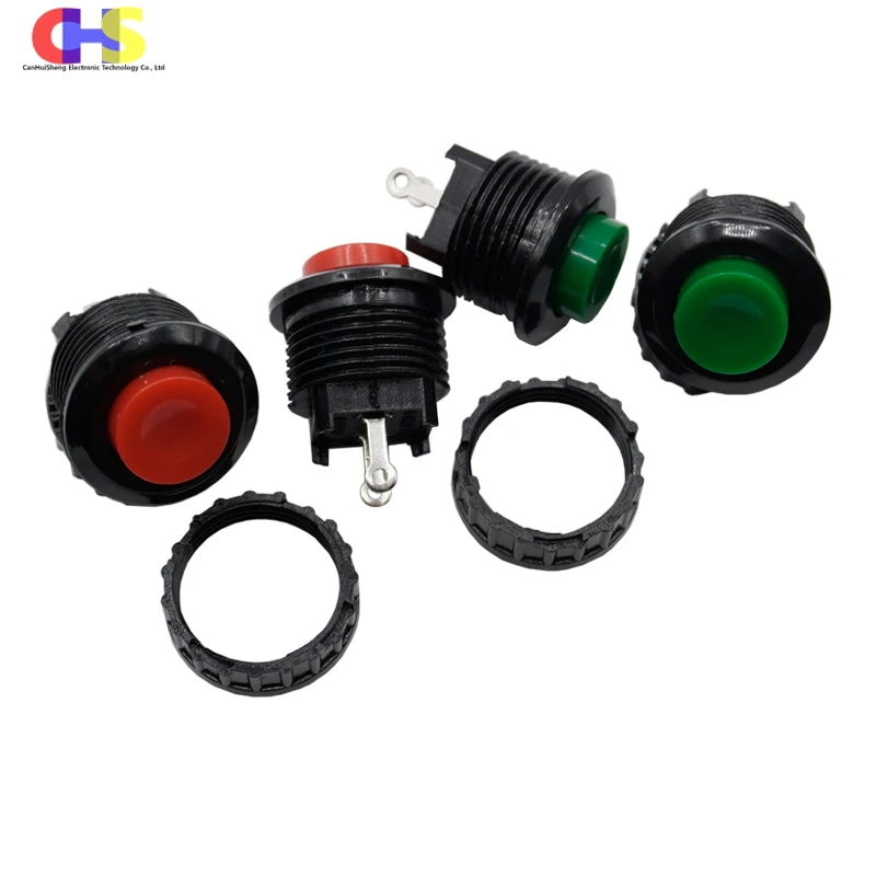 5pcs DS-500 Normally open Press On Lock Free Self Reset Button Switch 1A DS-501 Lockless Switch Installation hole 14mm