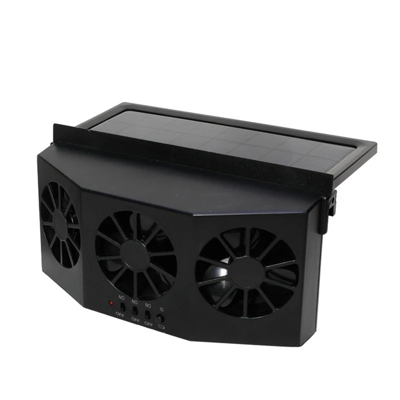 Car Black Ventilation Fan Solar Charging Car Fan Heater Fan for Car Window Cooling Artifact Car Exhaust Fan Cooling Down