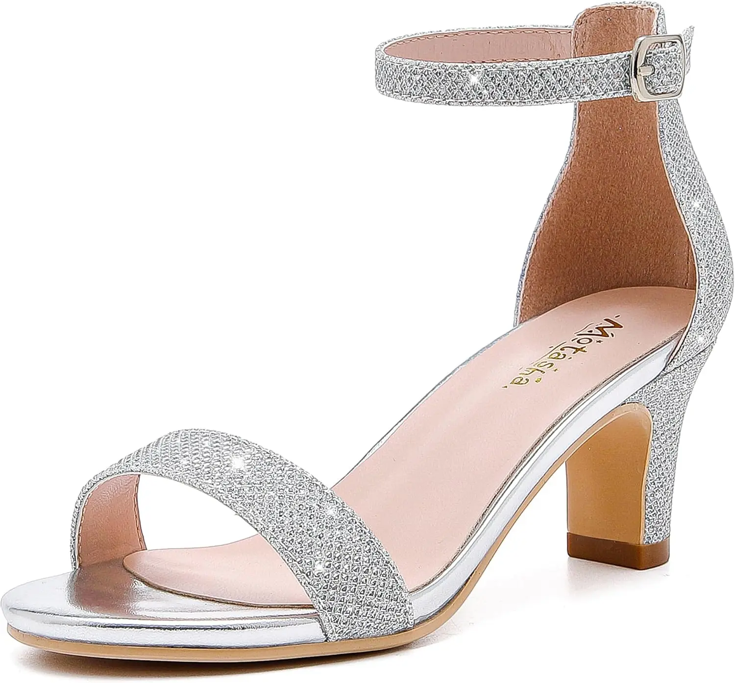 

Girls Heel Sandals Open Toe Ankle Strap High Heels for Wedding Party Little Big Kid