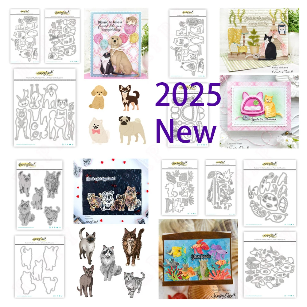 

Metal Cutting Dies Pet Cats and Dogs Stamps Stencils DIY Hamster Mold Scrapbook Craft Paper Card Making Decor Embossing 2025 New