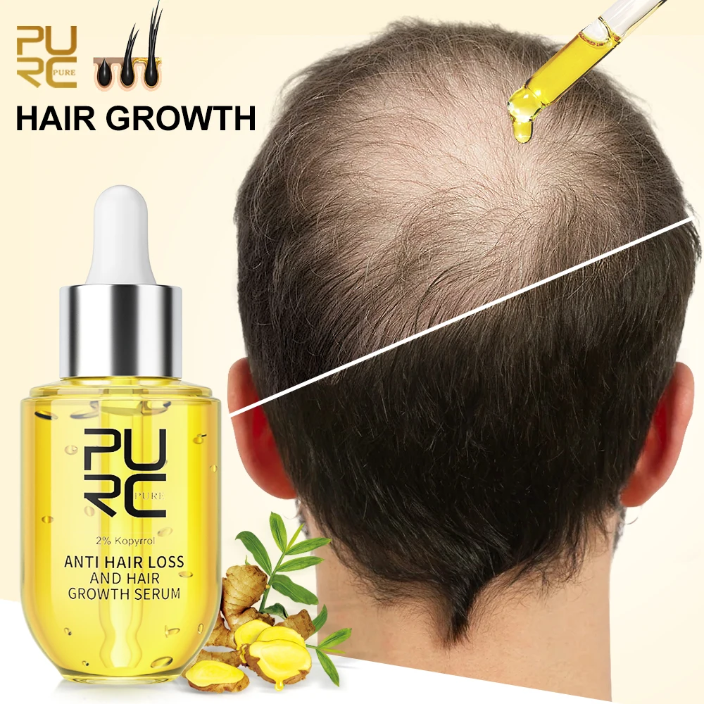 PURC Ginger Hair Oil Root Strengthening Thicker Hair Solution Improvement for Men Women Essential Oil Scalp Treatment Hair Care