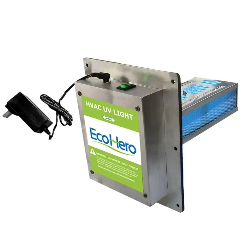HVAC UV lights for systems with power adapters AC ducted air purifiers, including 1-year UVC lights UV air purifiers HVAC