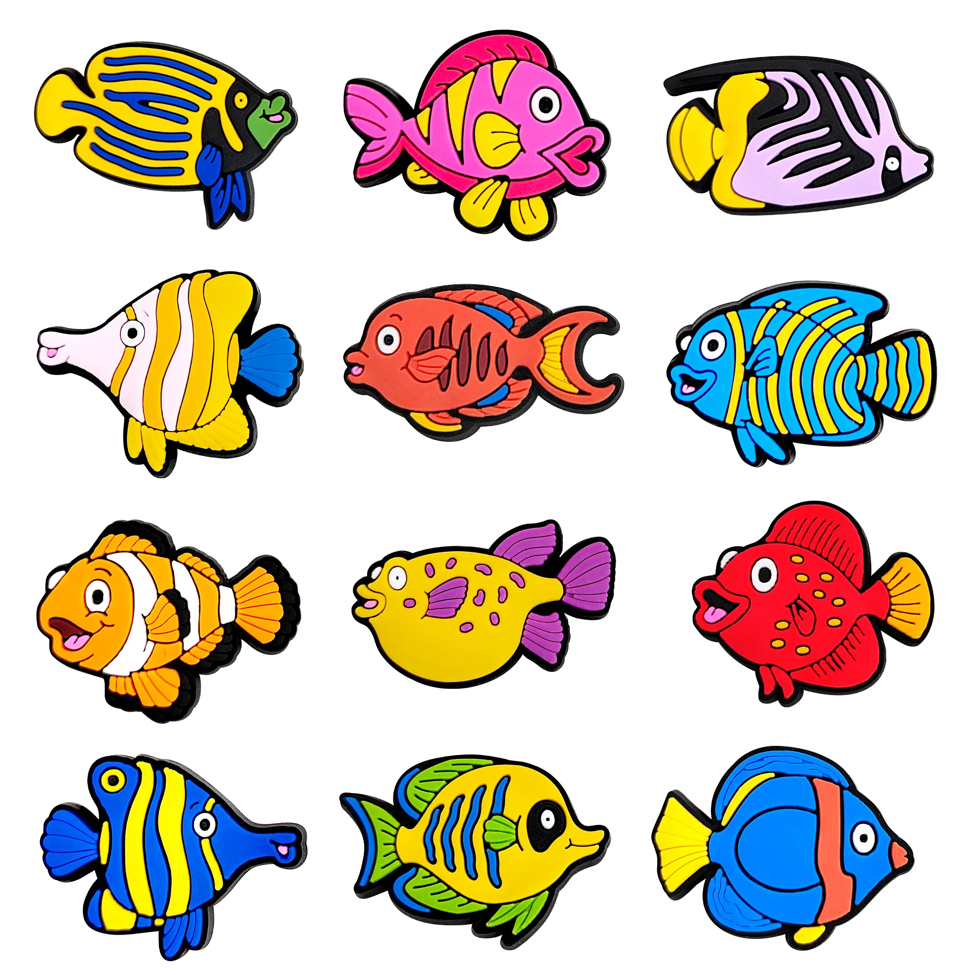 12pcs Clownfish Shoe Accessories Clog Buckle Decorative Sandals Decorate  Men Women Christmas Gifts
