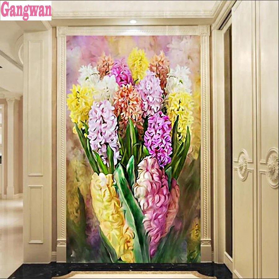 DIY Picture Of Rhinestone Lavender bouquet Diamond Embroidery beautiful flower Diamond Painting Full Square Mosaic large Decor